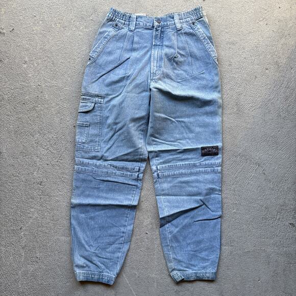 Deadstock 90s Dockers Jeans Mens 29x30 Pleated Denim Levis Cargo Tapered Vintage - Picture 2 of 11